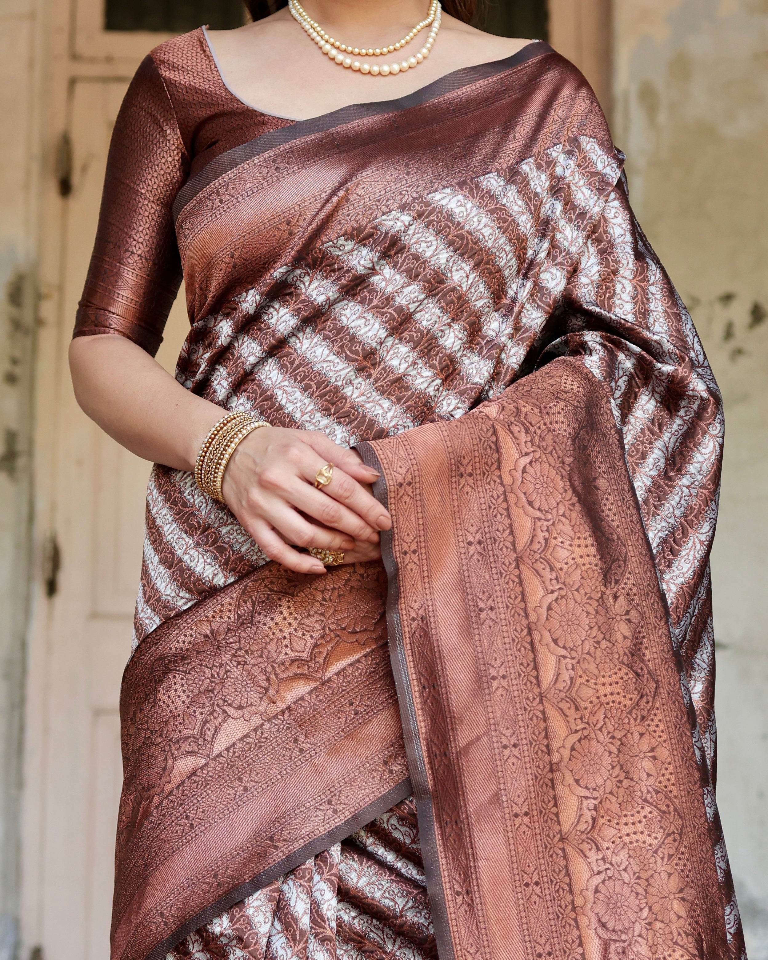 Sareely Multicolor Pure Banarasi Silk Saree Weaved With Zari Comes With Heavy Banarasi Blouse