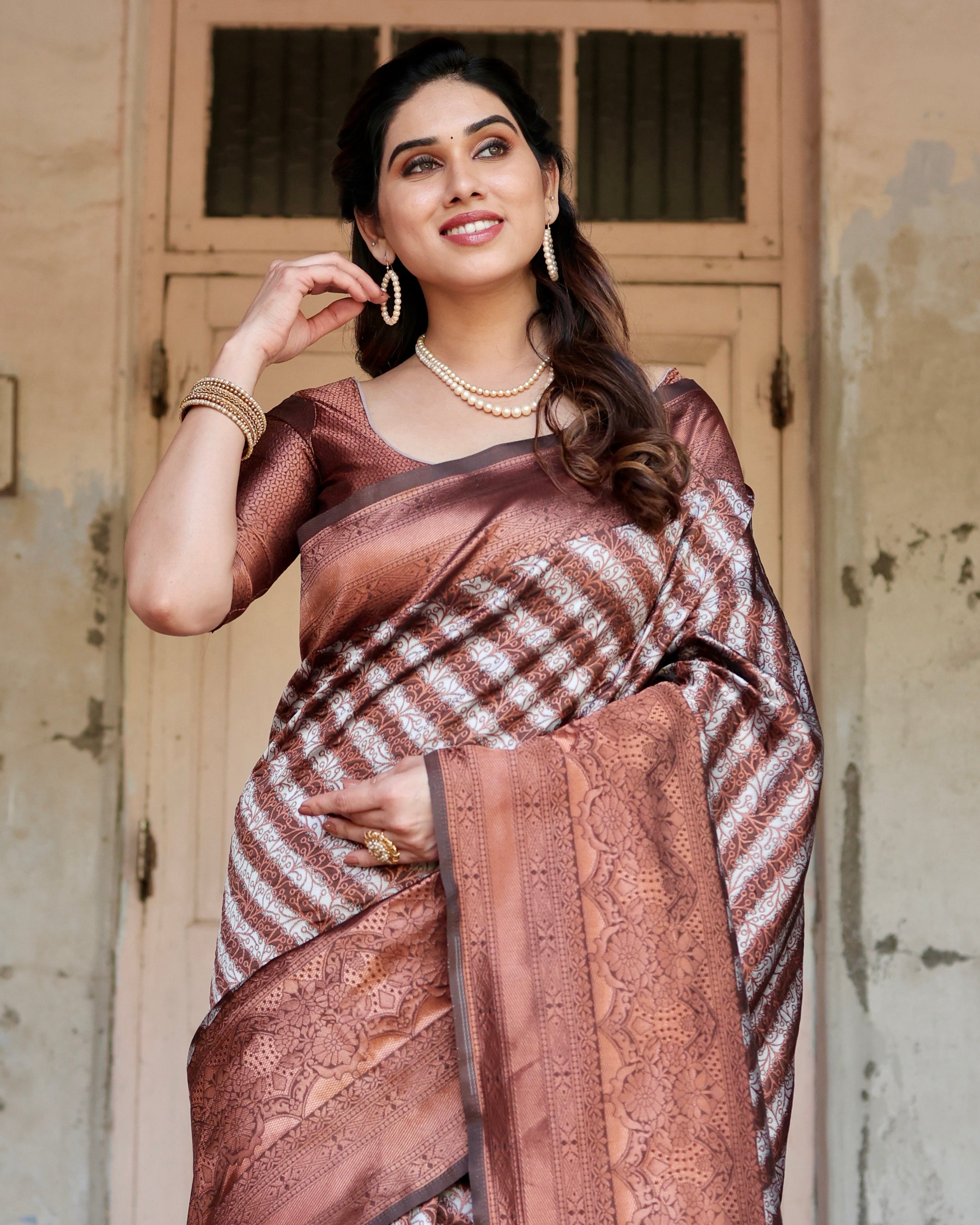 Sareely Multicolor Pure Banarasi Silk Saree Weaved With Zari Comes With Heavy Banarasi Blouse