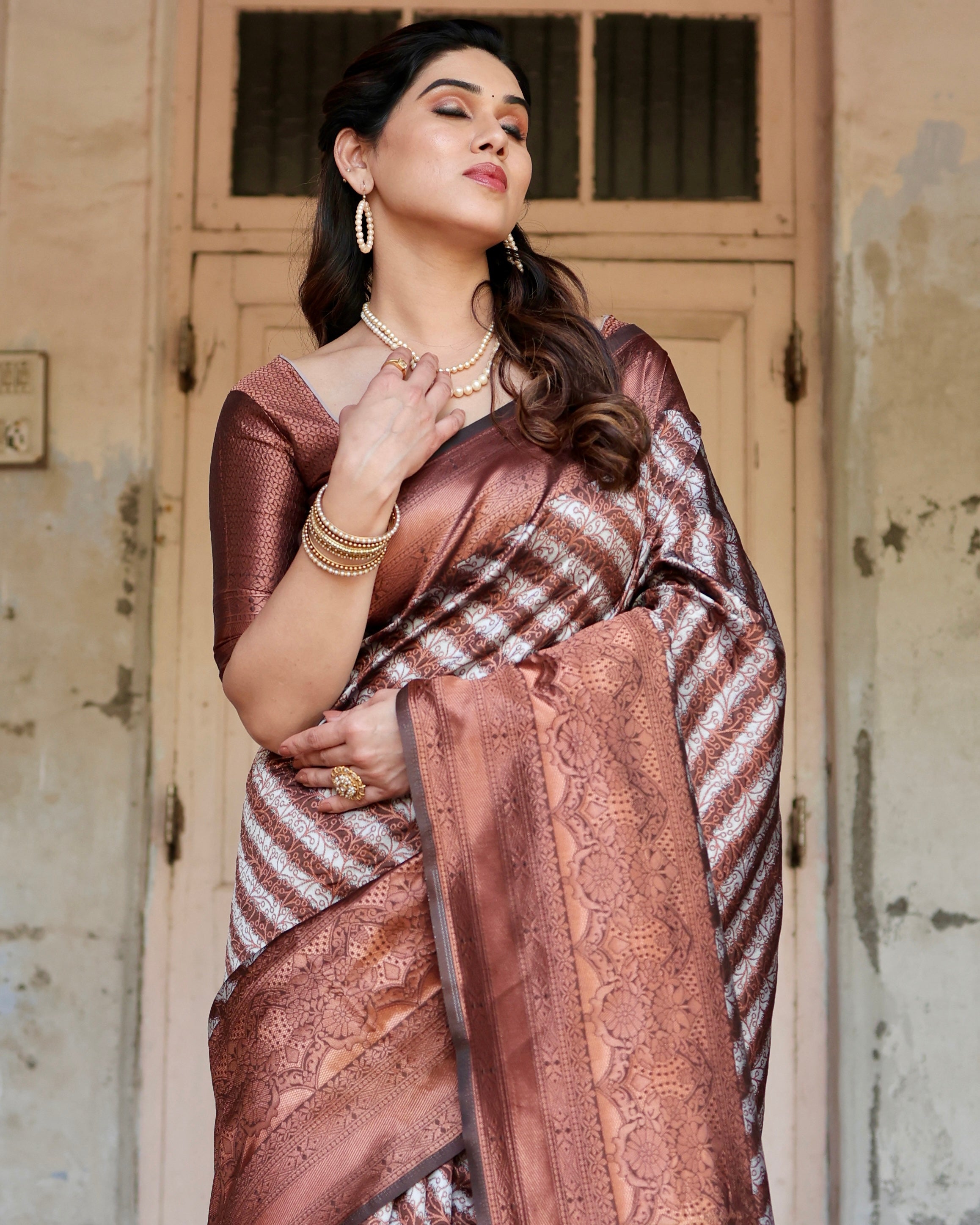 Sareely Multicolor Pure Banarasi Silk Saree Weaved With Zari Comes With Heavy Banarasi Blouse