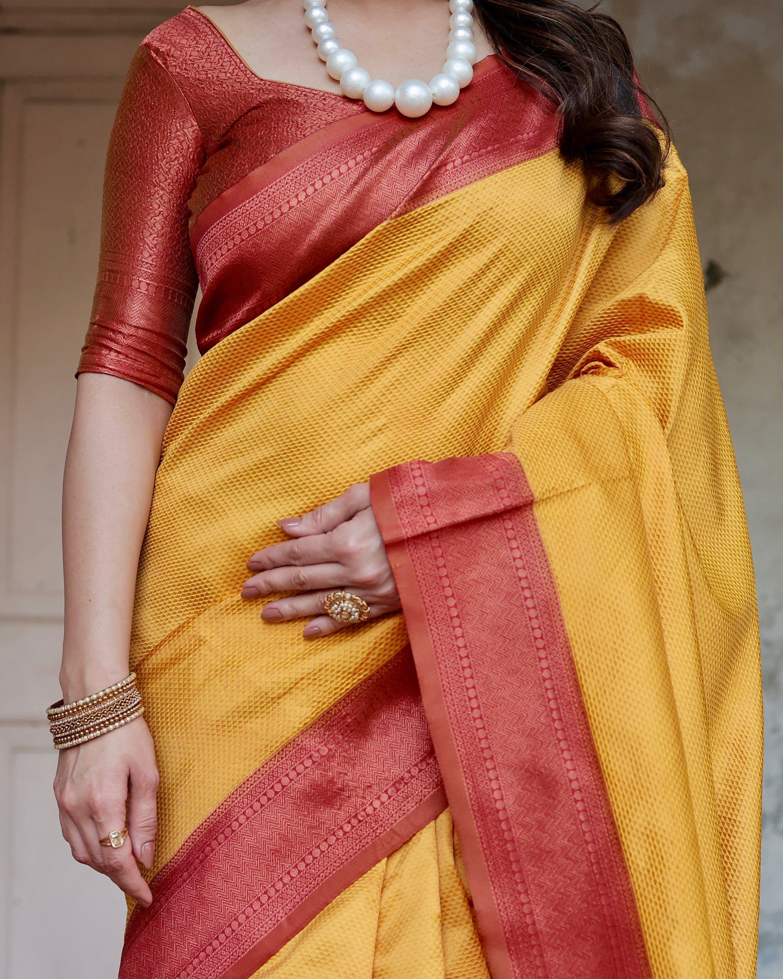 Sareely Yellow Women's Jacquard Silk Ethenic Wear Beautiful Saree With Unstiched Blouse