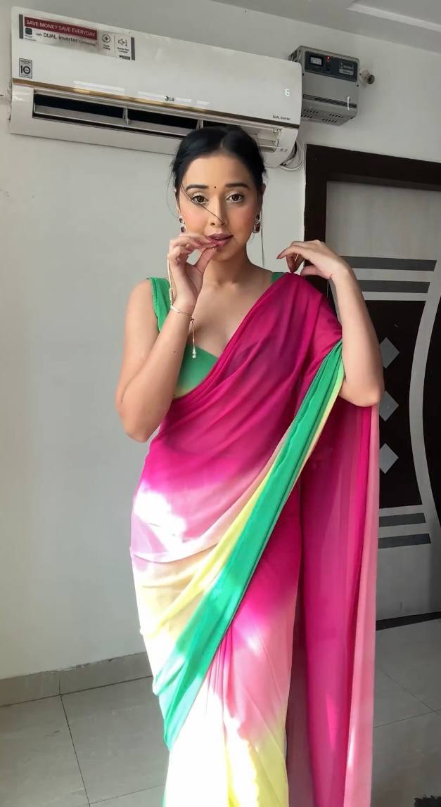 Gracious 1-Minute Ready To Wear Multicolour Georgette Saree