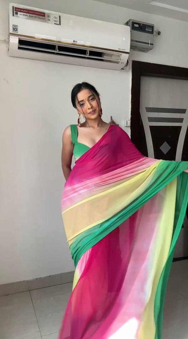 Gracious 1-Minute Ready To Wear Multicolour Georgette Saree