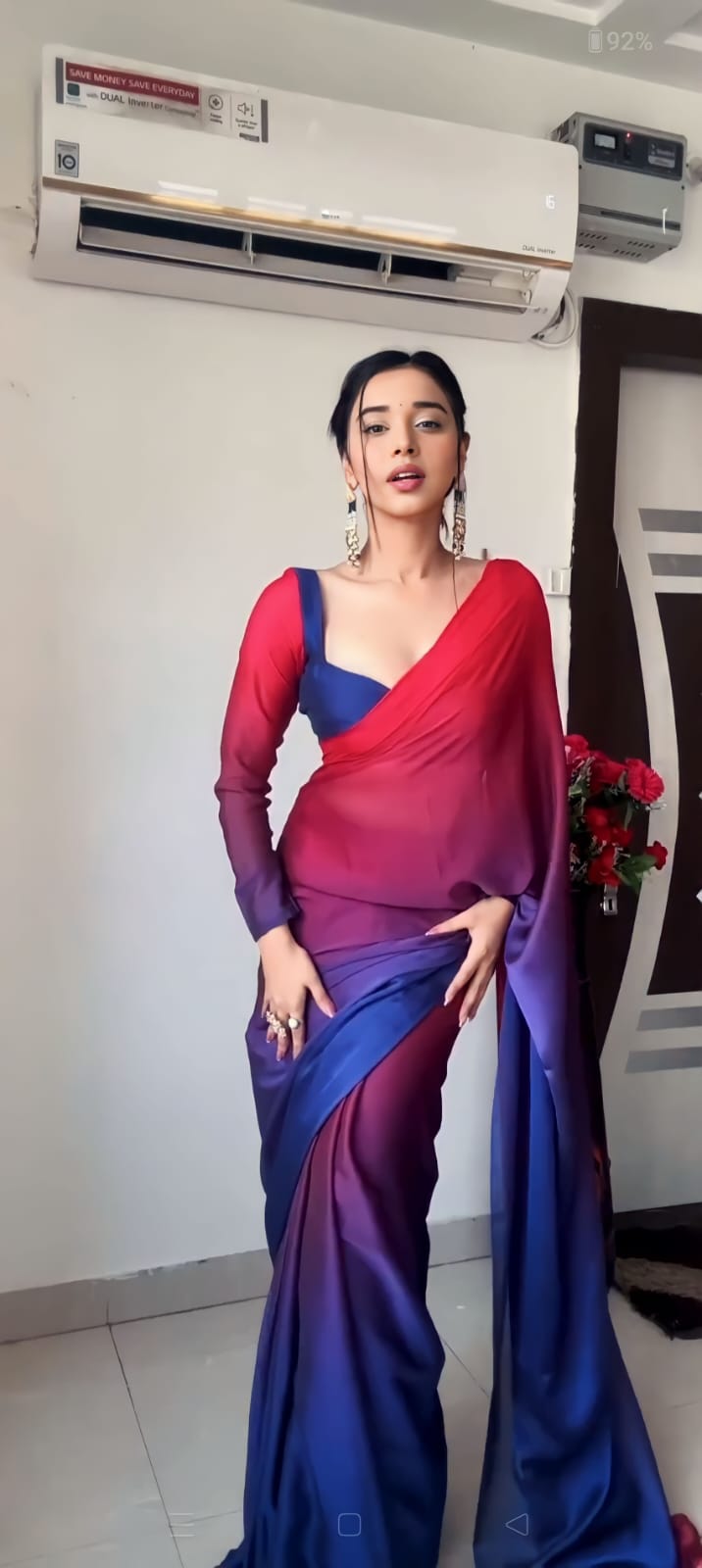 Graceful 1-Minute Ready To Wear Multicolour Georgette Saree