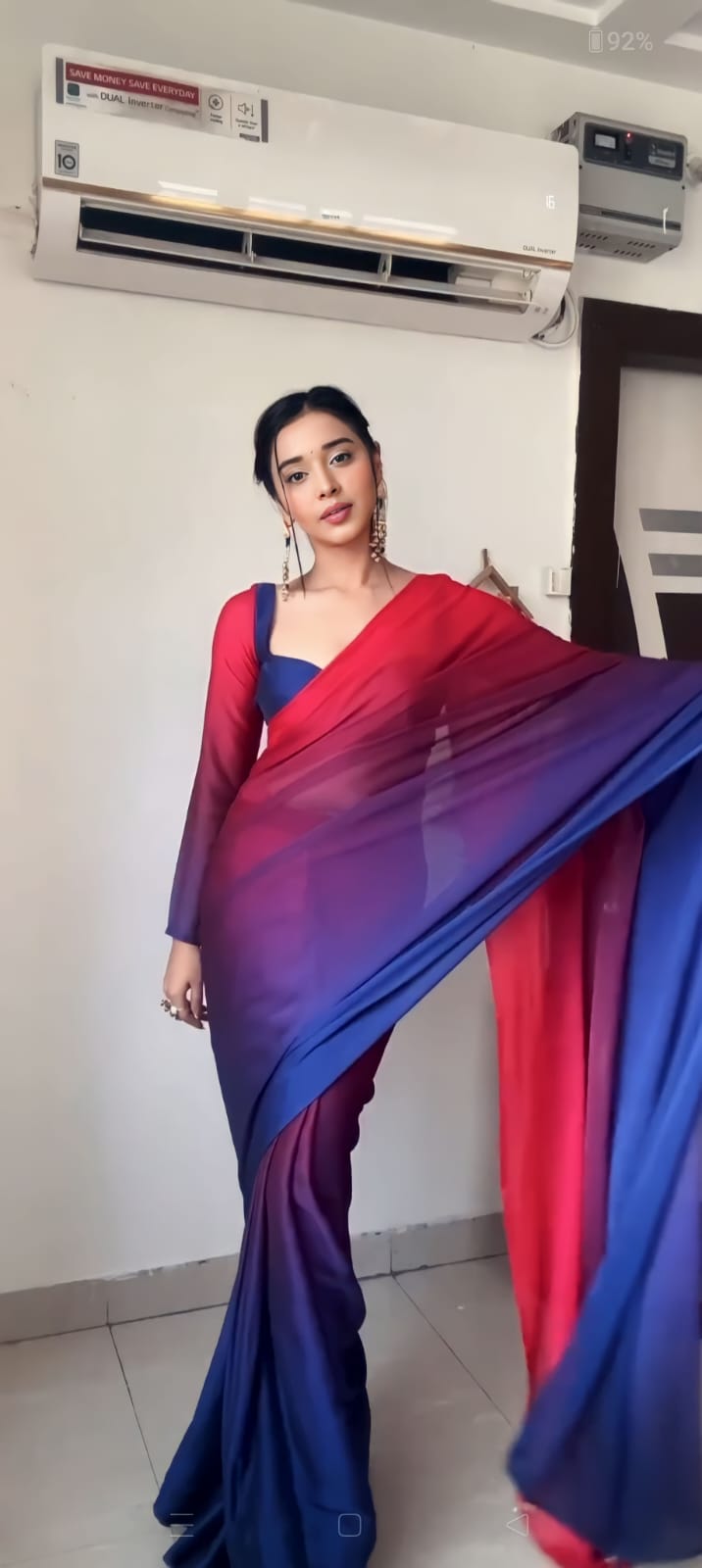 Graceful 1-Minute Ready To Wear Multicolour Georgette Saree