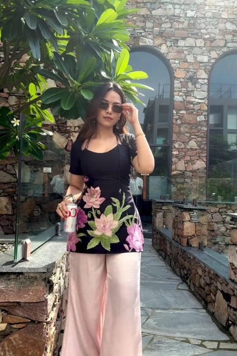 Laila Maroon Lotus Blossom Tunic Set