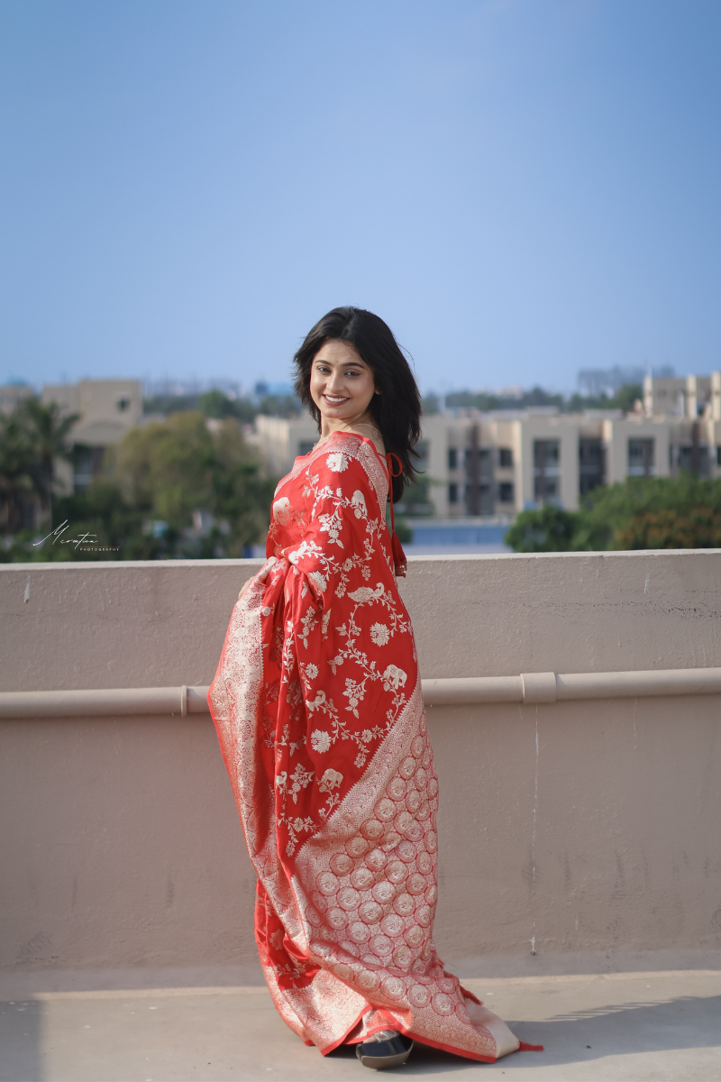 Premium Dolla Silk Cotton Saree with Artistic Floral & Minakari Accents