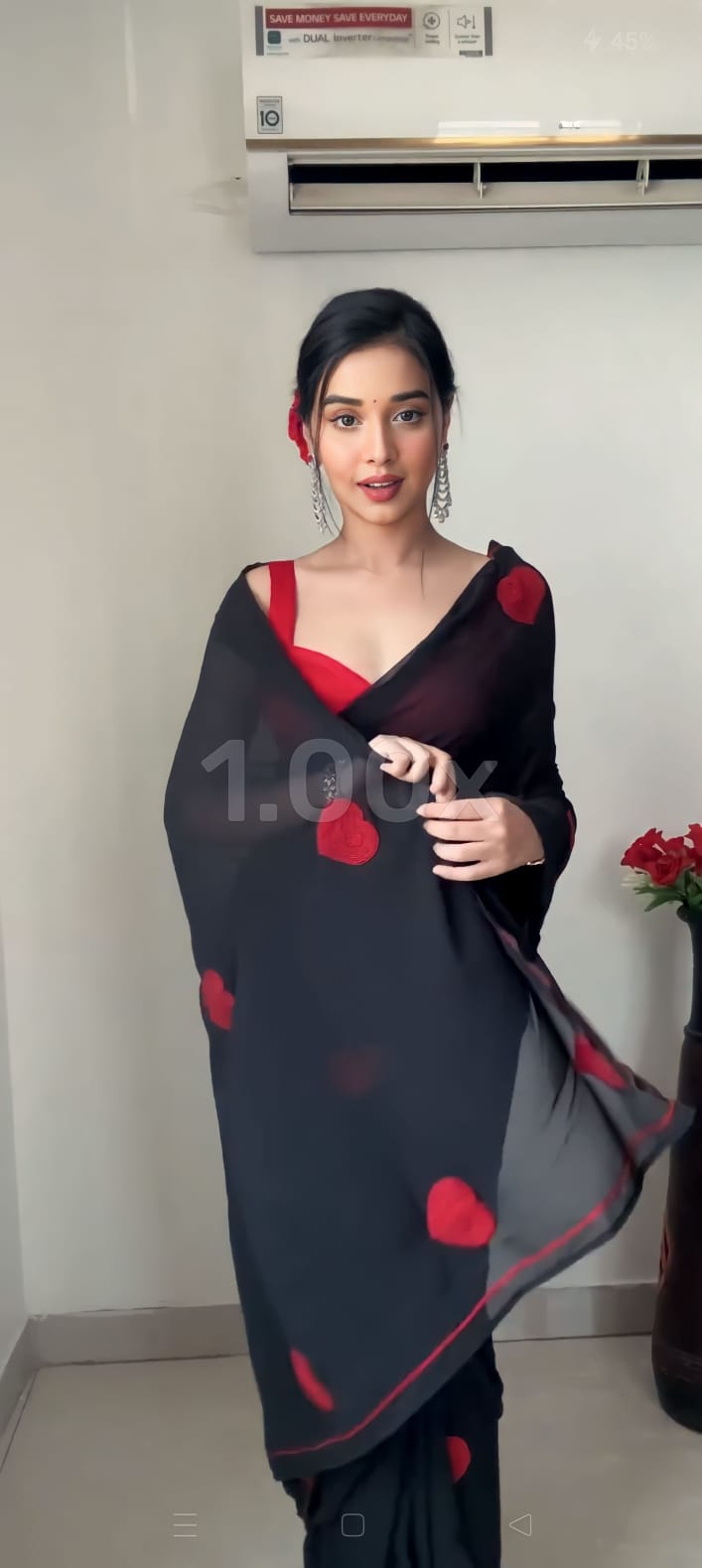 Appealing 1-Minute Ready To Wear Black Georgette Saree