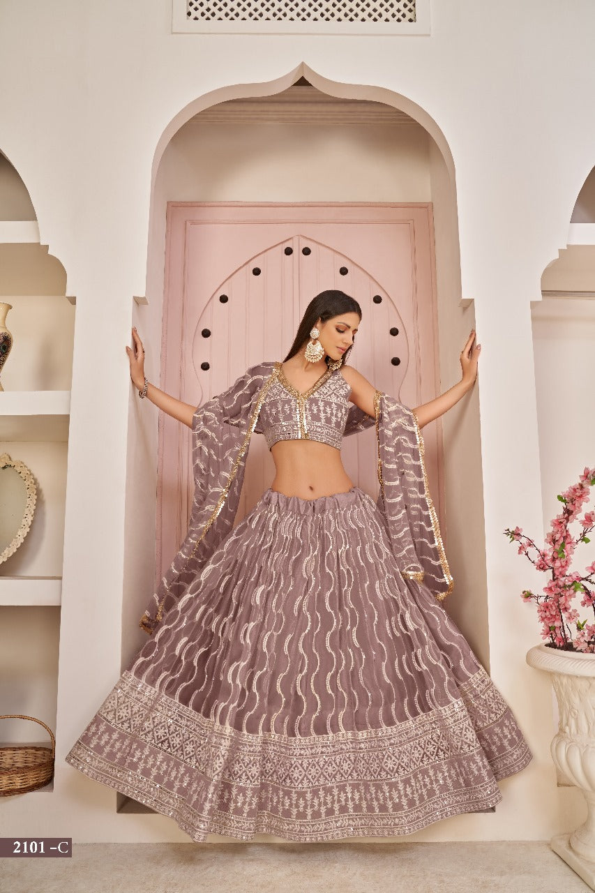 Sareely Pink Heavy Embroidered Wedding Lehenga Choli