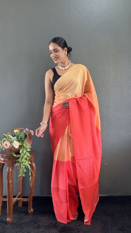 Digitally printed multicolored natural silk saree