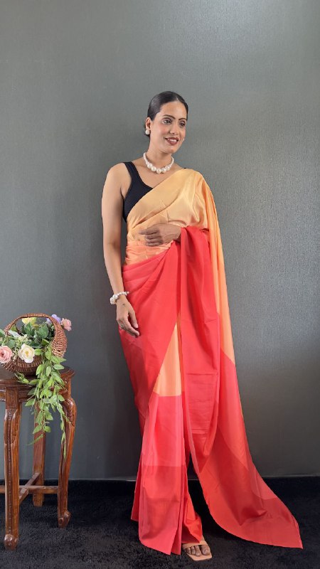 Digitally printed multicolored natural silk saree