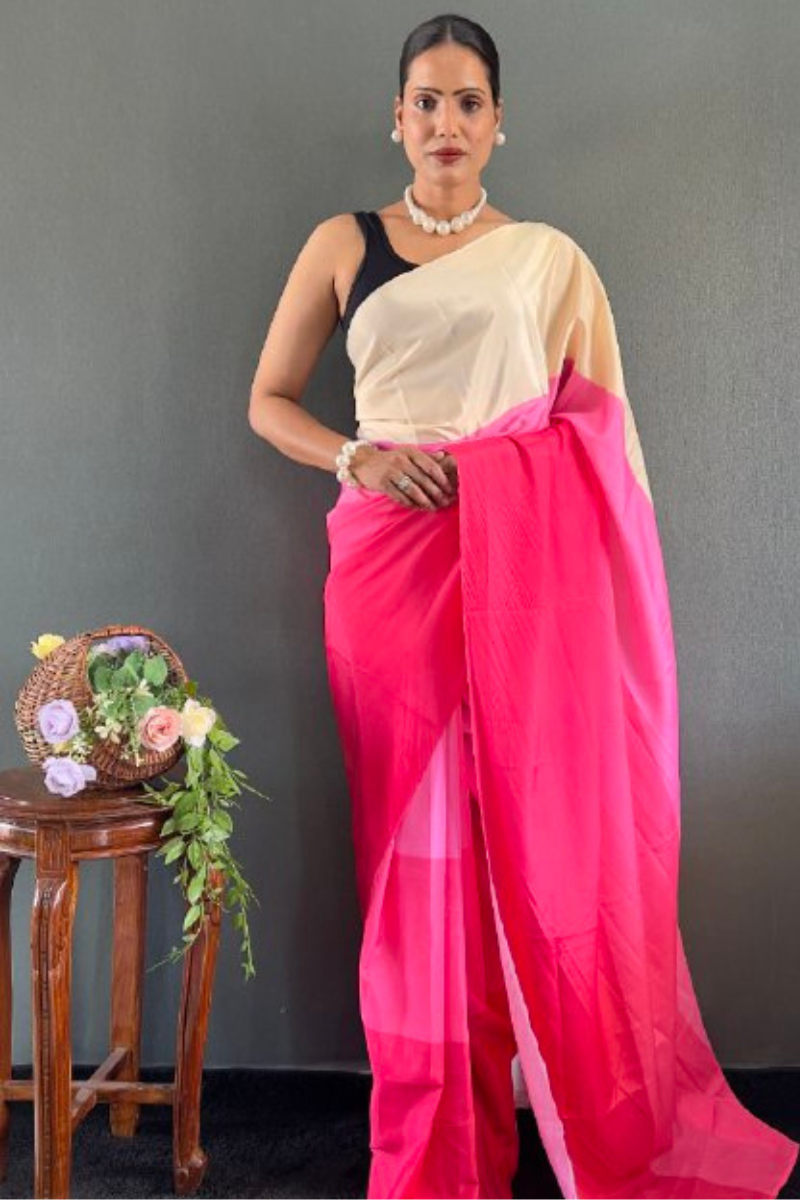 Digitally printed multicolored natural silk saree
