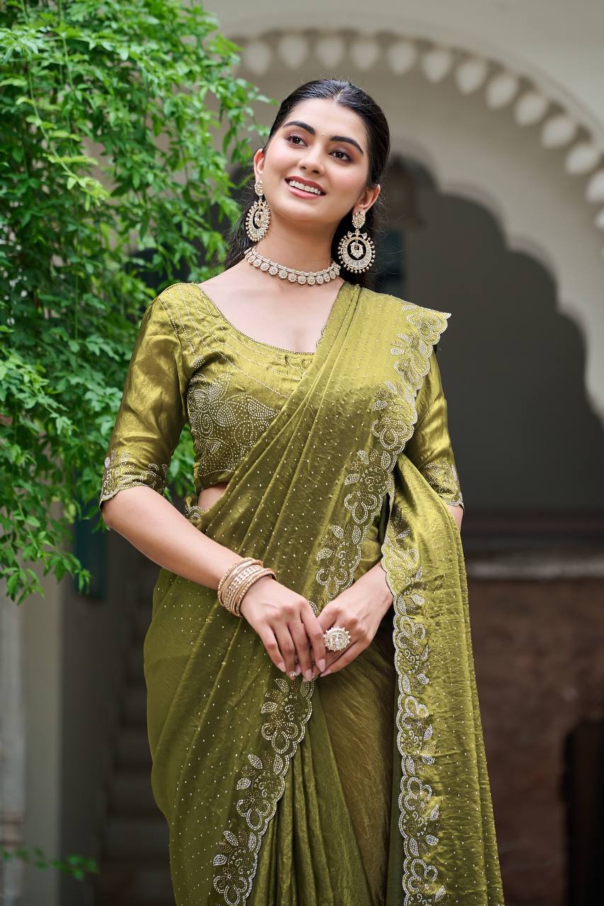 Buy Designer Indian Wedding & Party Wear Fendy Silk Sarees