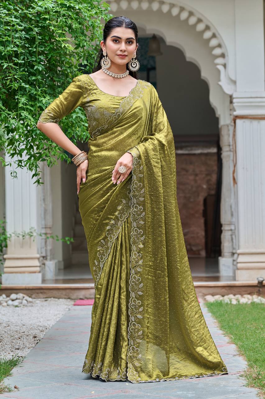 Buy Designer Indian Wedding & Party Wear Fendy Silk Sarees