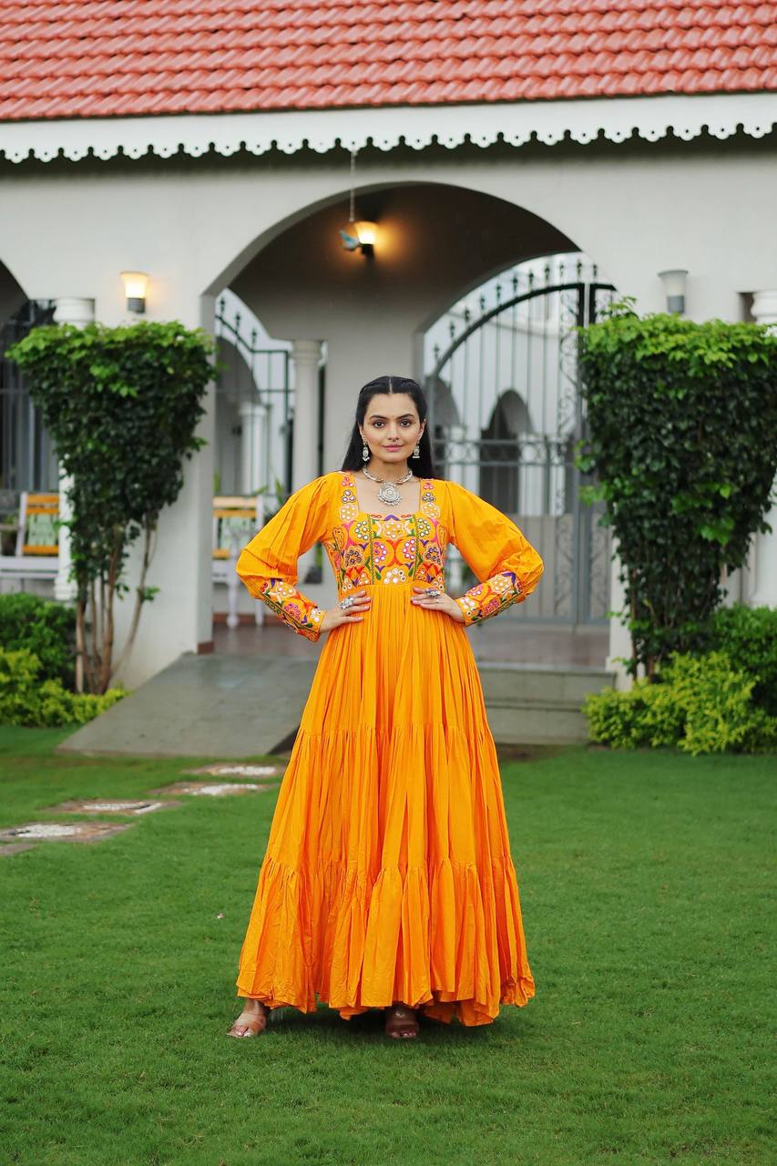 Embroidered Wine Anarkali Gown Indian Ethnic Wear for Women