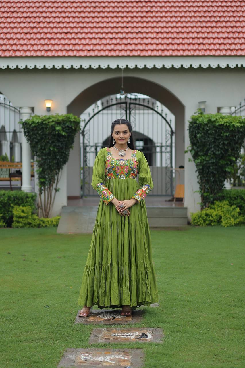 Embroidered Wine Anarkali Gown Indian Ethnic Wear for Women