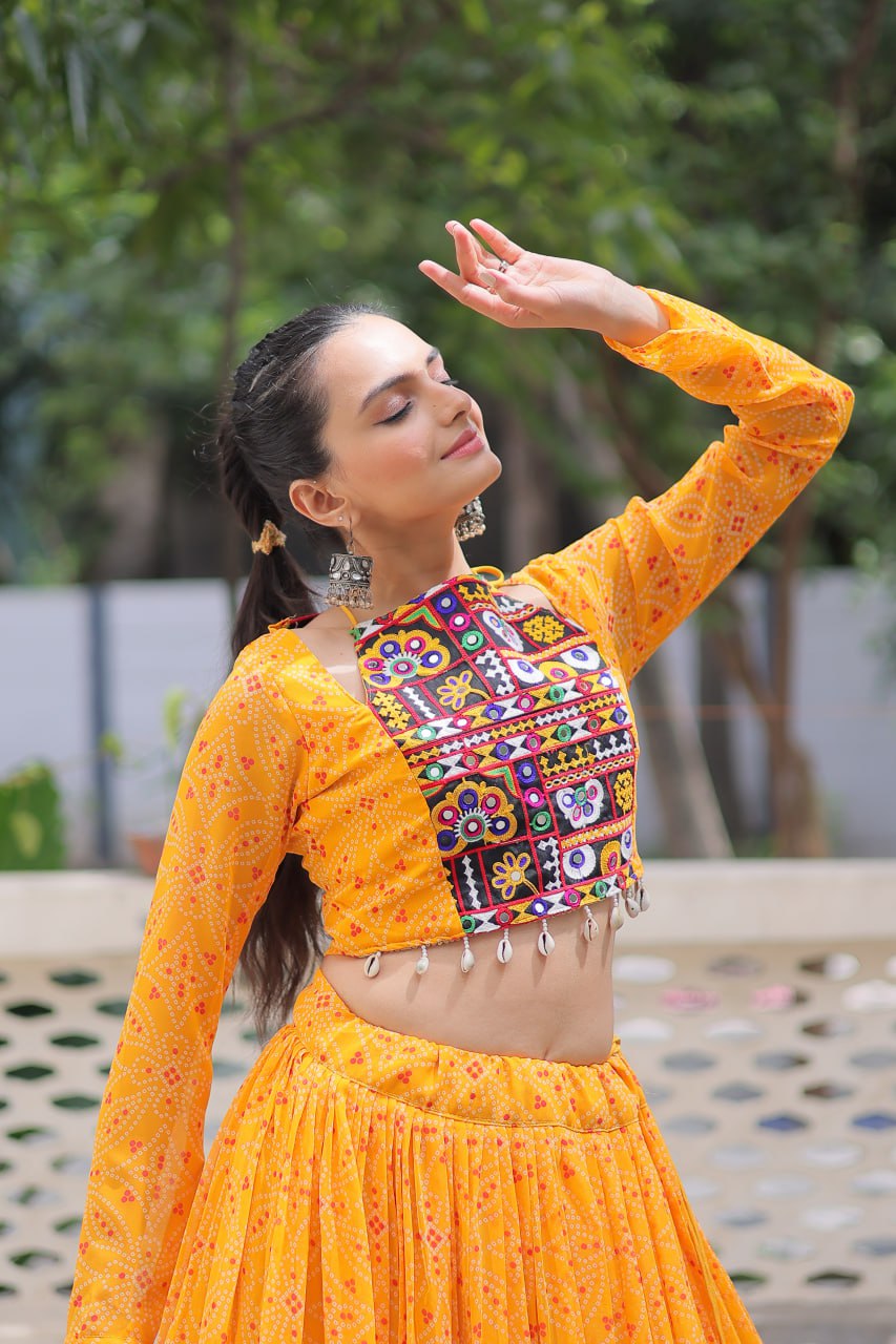 Buy Vibrant Ethnic Wear Traditional Indian Mirror Work Lehengas for Women