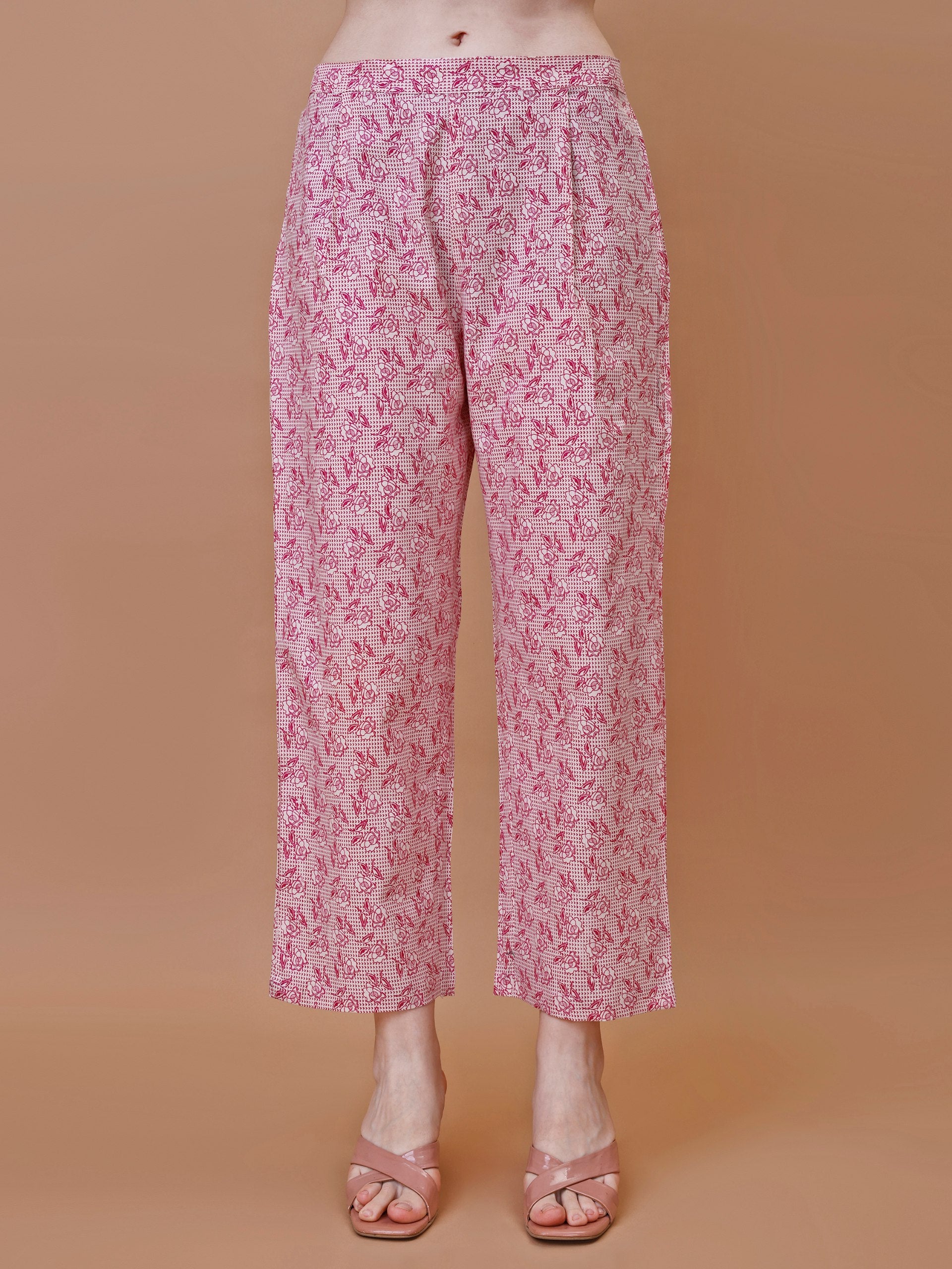 Most Beautiful Pink Color Printed Top And Plazzo Co Ord Set