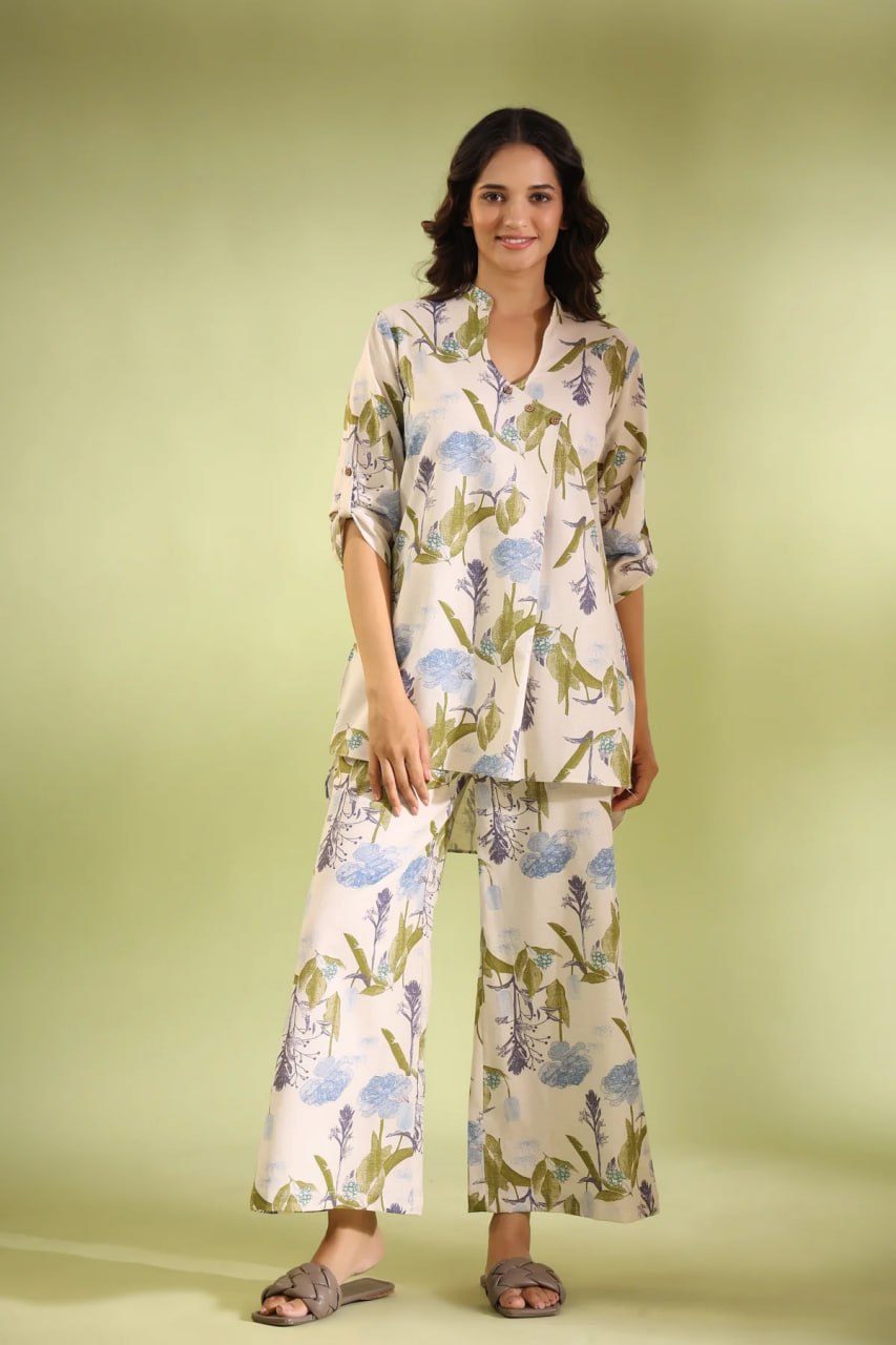 Most Beautiful Multi Color Printed Top And Plazzo Co Ord Set