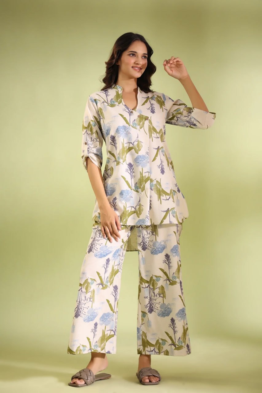 Most Beautiful Multi Color Printed Top And Plazzo Co Ord Set