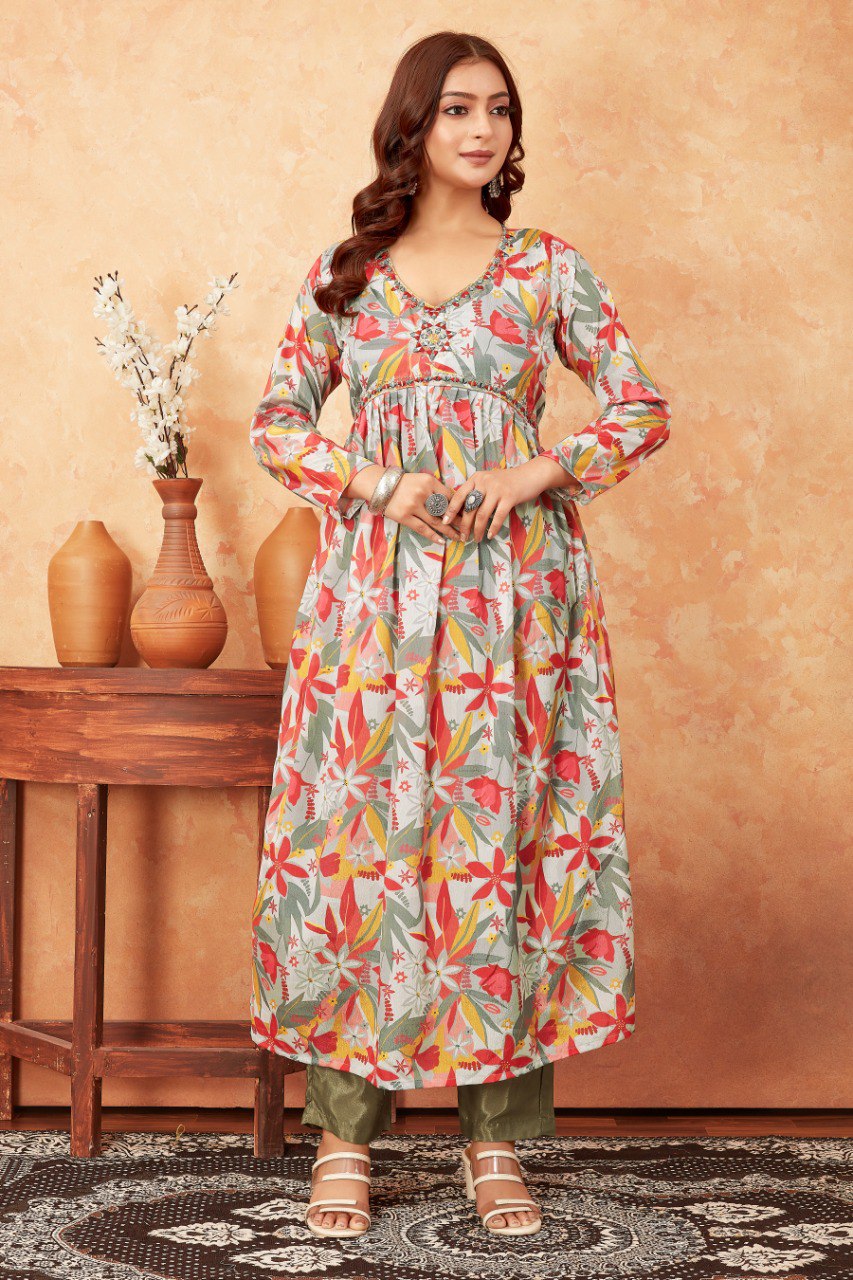 Most Beautiful Multi Kurti With Pant