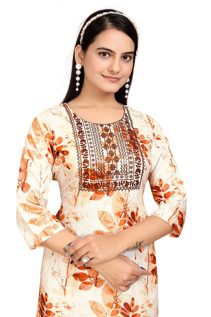 Most Beautiful White Kurti With Pant