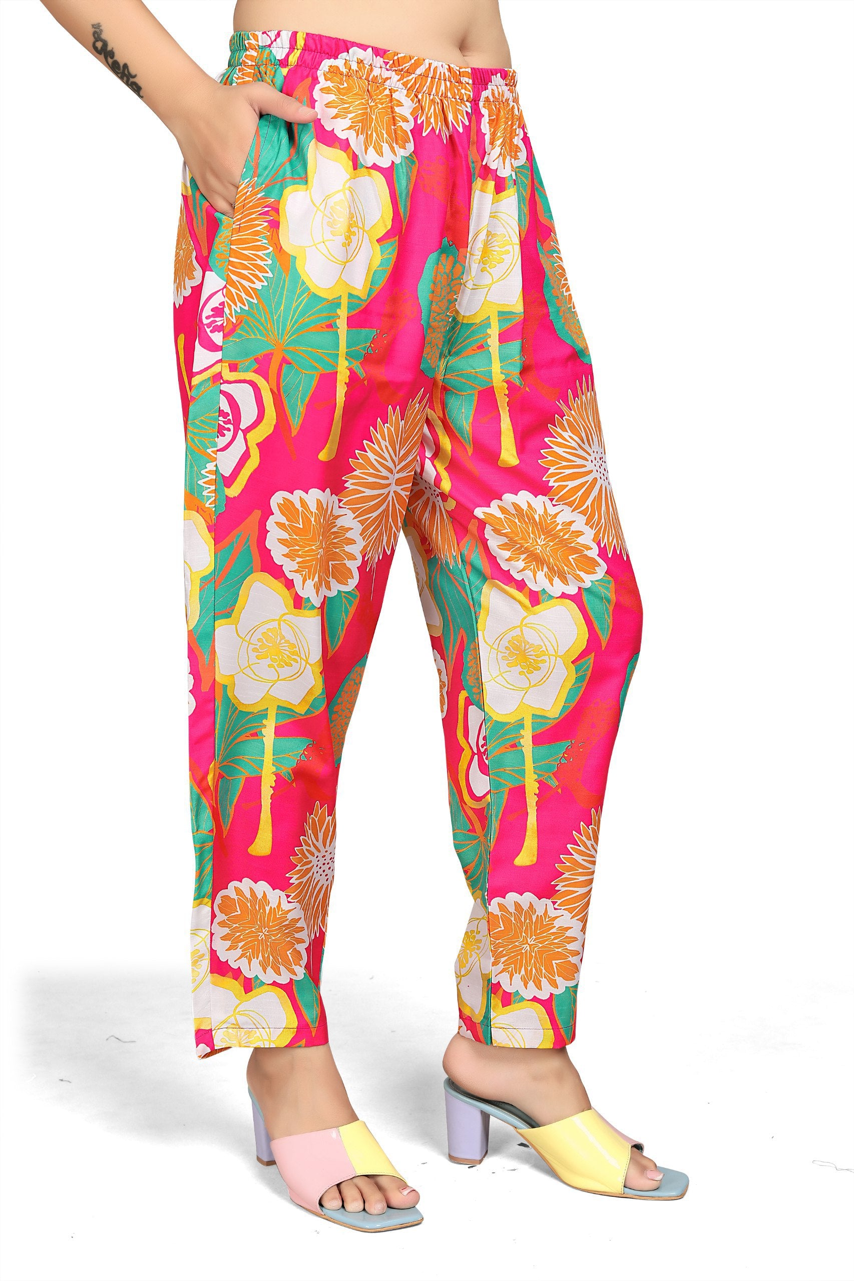 Most Beautiful Multi Color Printed Top And Plazzo Co Ord Set