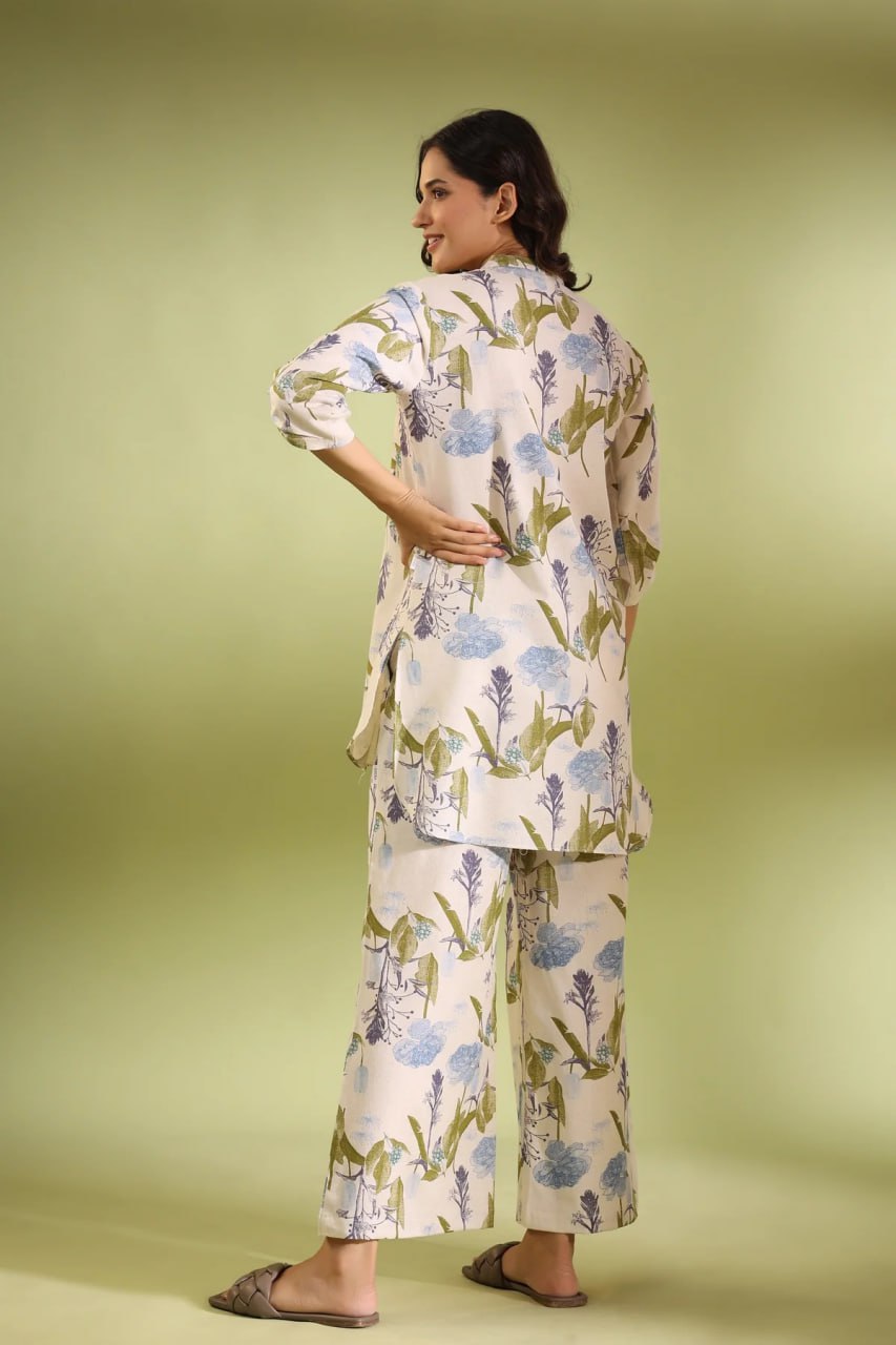 Most Beautiful Multi Color Printed Top And Plazzo Co Ord Set