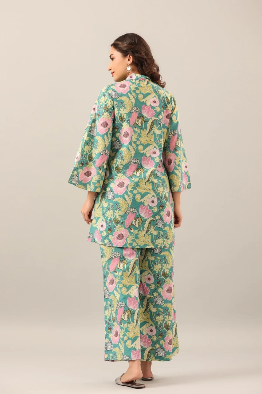 Most Beautiful Multi Color Printed Top And Plazzo Co Ord Set