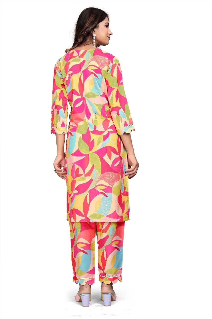 Most Beautiful Multi Kurti With Pant