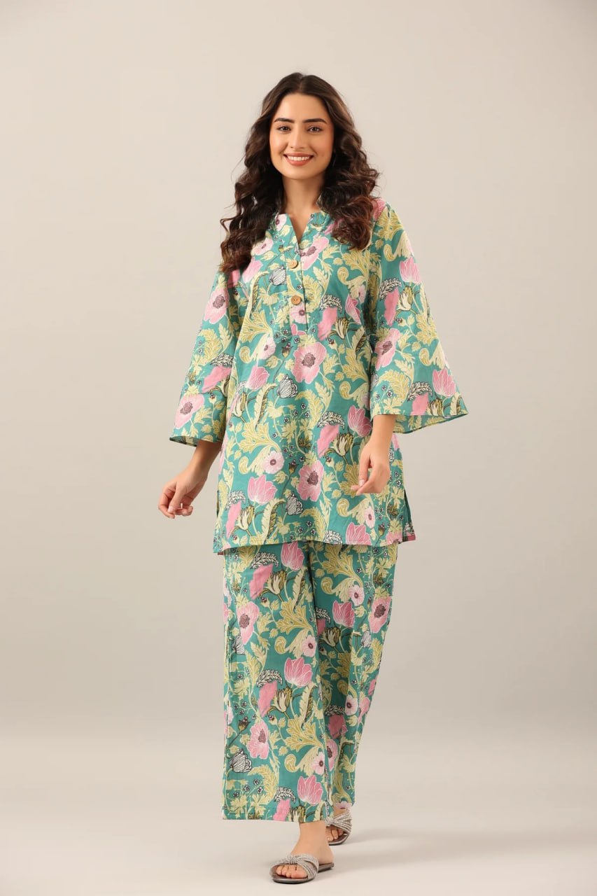 Most Beautiful Multi Color Printed Top And Plazzo Co Ord Set