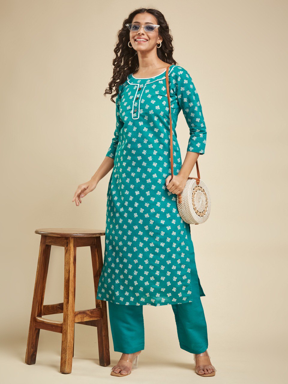 Most Beautiful Rama Designer Kurta Suit Set On Heavy Viscose Fabric With Inner