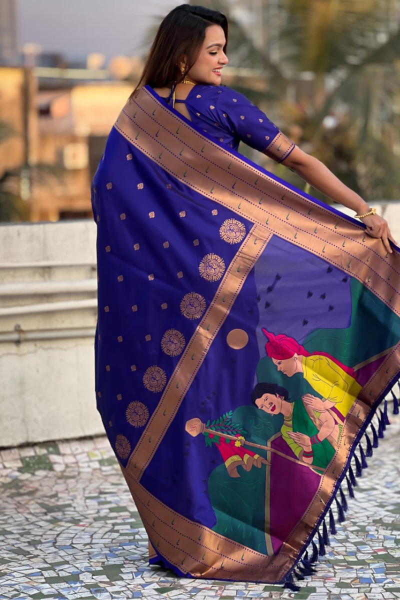 Soft silk sarees with flower designs by Violet Paithani